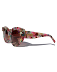 CALYPSO ~ Modern cateye sunglasses in a vibrant multicoloured acetate with crystal embellishments
