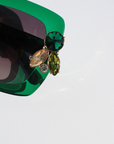 GEMERALD ~ Oversized rounded square sunglasses in a sumptuous emerald green acetate with statement crystal embellishments