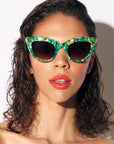 Opal Oasis ~ Marble Green Cat eye Sunglasses