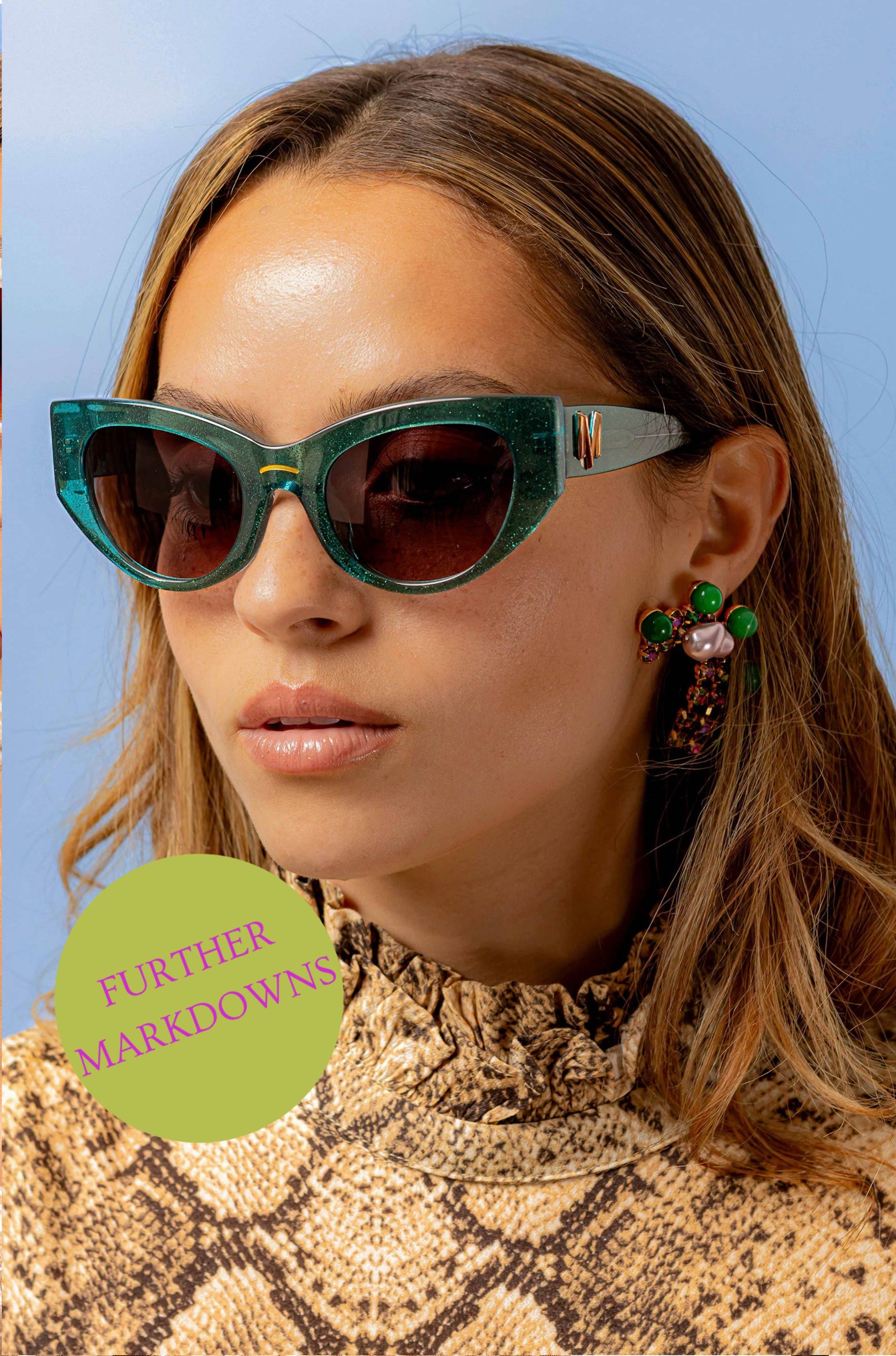 Palace ~ Almond-shaped sunglasses in green shimmer