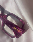 Heartstone ~ Oversized Square Optical Frames in Crimson Marble